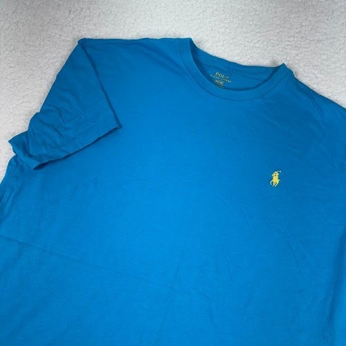 Koszulka polo Ralph Lauren męska średnia niebieska turkusowa bawełna klasyczny krój logo kucyk - Zdjęcie 1 z 8