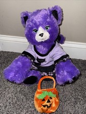 Build A Bear Purple Kooky Spooky Kitty Cat Costume Halloween Dress Treat Bag