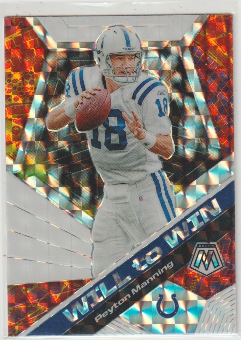 Peyton Manning 2020 Panini Mosaic Will To Win Insert Silver Prizm Parallel #WW16