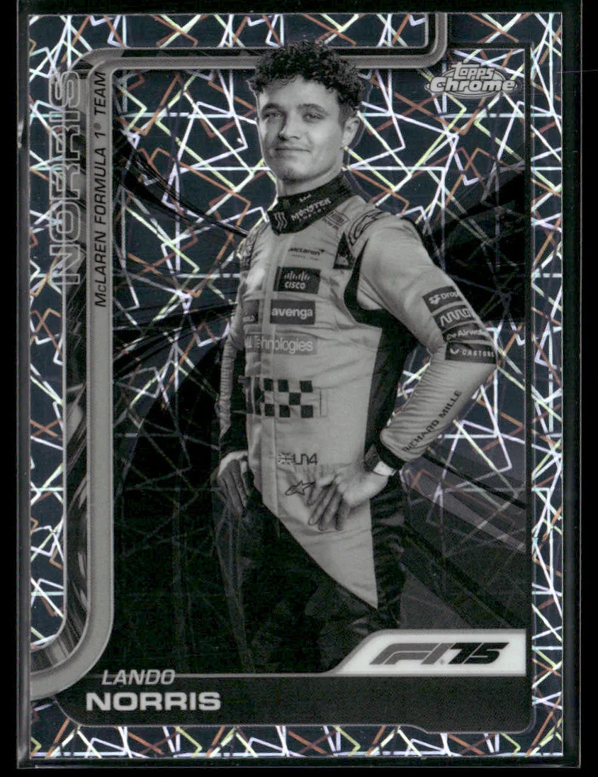 2025 Topps Chrome F1 Lando Norris #5 Black & White Lazer Refractor