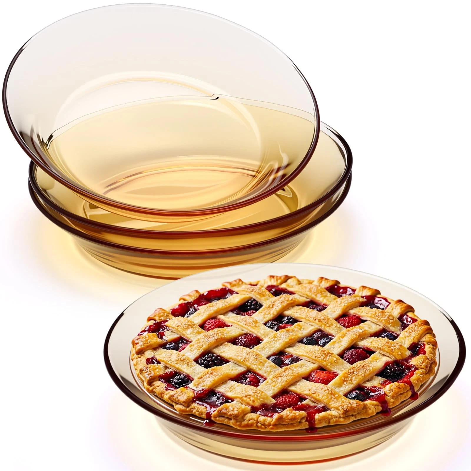 4 Pack Glass Pie Pan 8 Inch Round Baking Dishes Amber Glass Pie Dishes Servin...
Opens in a new wind