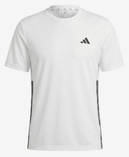 Adidas Men Work-out Essential 3S T-Shirts White Training Tee Jersey Shirt KD0699