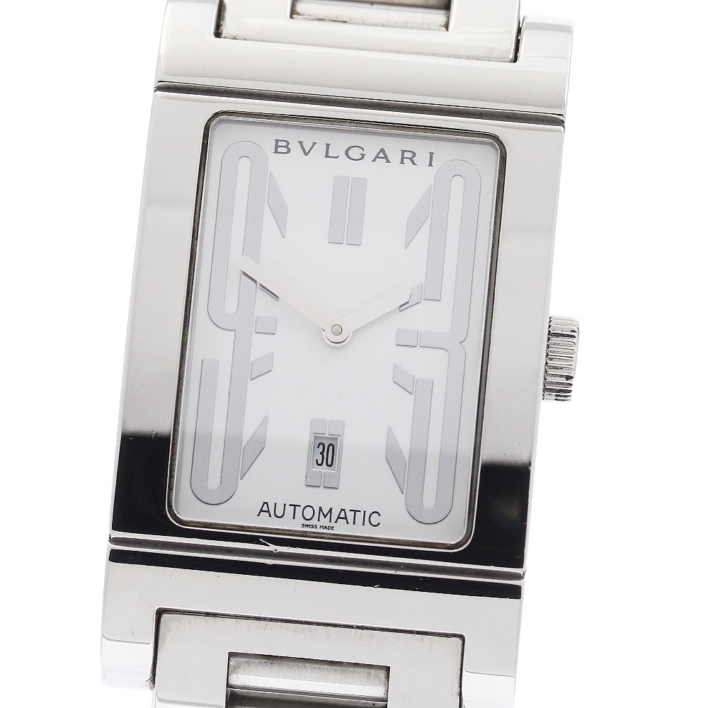 BVLGARI Rettangolo RT45S Date white Dial Automatic Men's Watch_921126