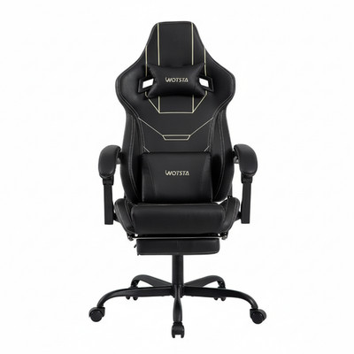 WOTSTA Gaming Stuhl Bürostuhl Massage Fußstütze Ergonomisch Chefsessel PC Racing