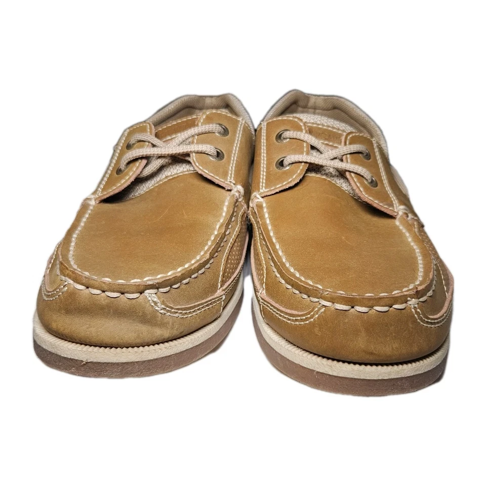 Margaritaville Harbor Lighhouse Cuero Tostado/Marrón Barco Zapatos Encaje 2 Ojos Para Hombres 9.5 Foto 2 de 4
