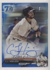 2017 Bowman Chrome Prospect Blue Refractor 70th Anniversary CJ Hinojosa Auto ti8