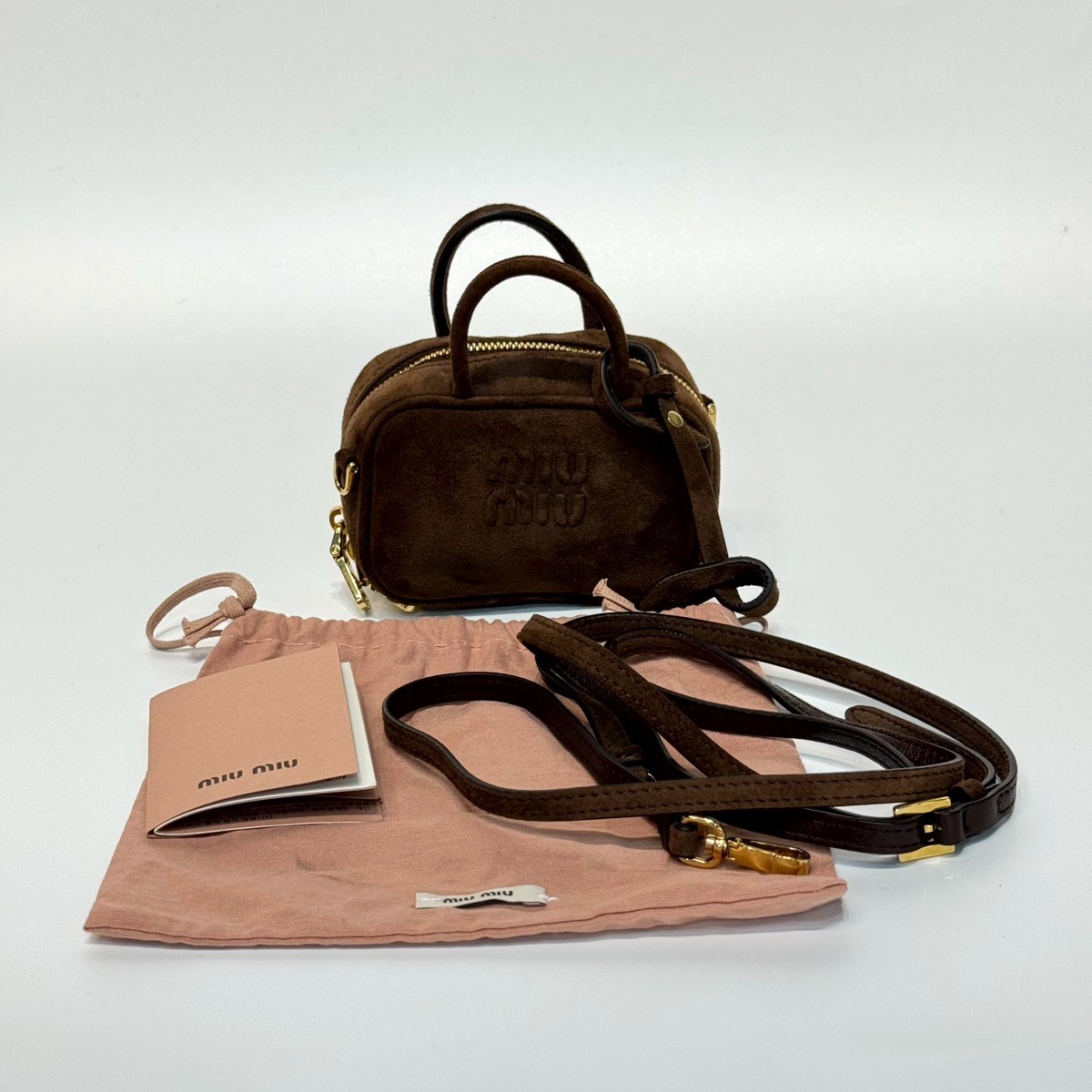 Miu Miu Arcadie Mini Bowling Bag Caramel Leather Shoulder