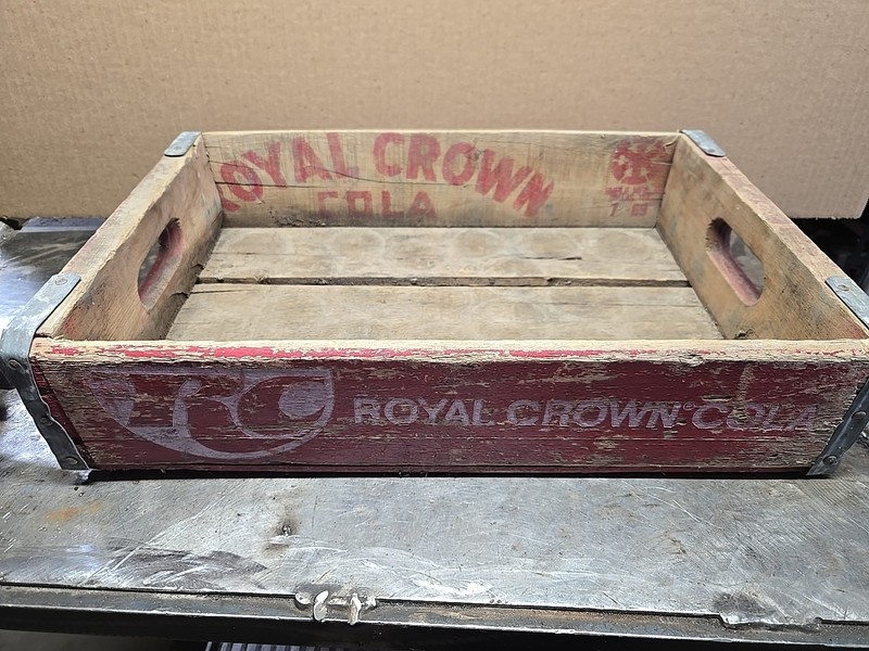 Vintage RC Royal Crown Cola Wooden Carrying Crate 12x18.5" (Good Vintage Wear)