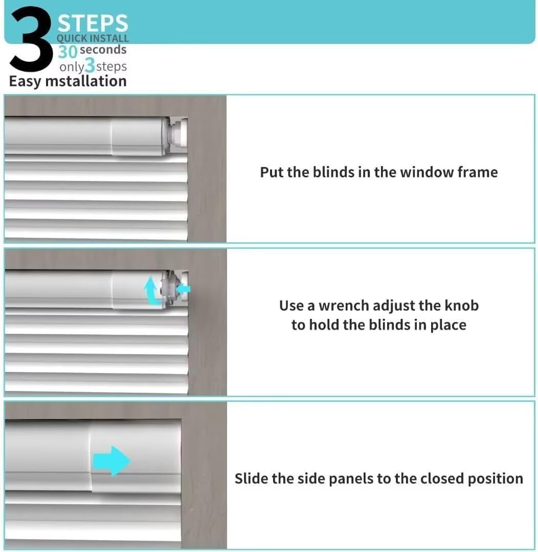 Cordless Blackout Cellular Shades - No Drill, Room Darkening, 36"x72", Gray