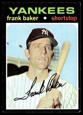 1971 Topps Card Baseball Frank Baker RC New York Yankees #213 EX-MT