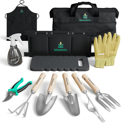 12Pcs Gardening Tools Set - Heavy Duty Garden Tools Set with Tool Bag, Kneeling