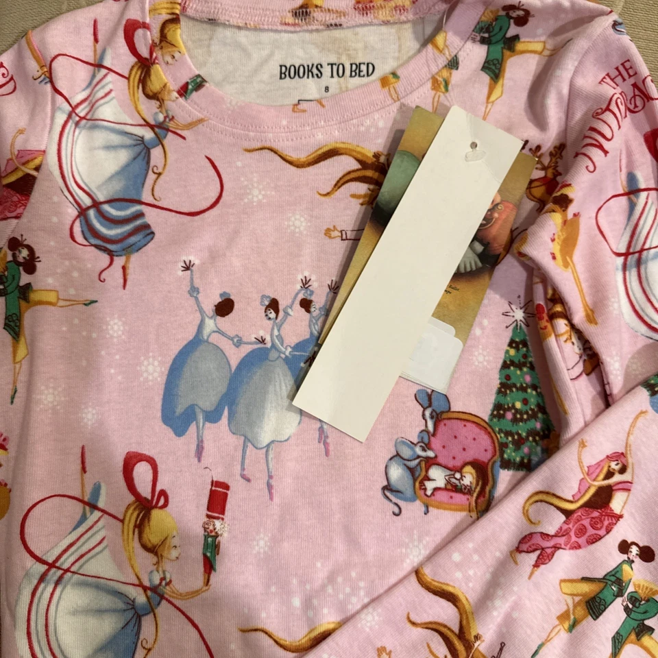 Libros a la cama NUEVO CON LIBRO Hatley 2 piezas Pijama Cascanueces Cuento de Navidad Talla 8 Foto 2 de 4