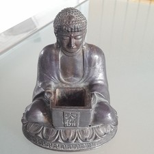 Antique Japanese Silver Plated Early 20th Century Buddha Incense Burner 11x 10cm