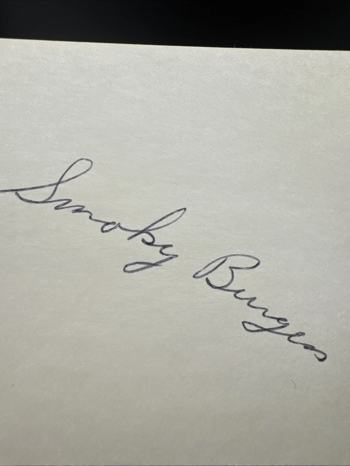 Smoky Burgess Signed 3x5 Index Card Autographed MLB Baseball Phillies - Image 2 of 3