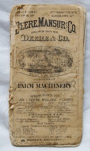 Antique 1877 John Deere Mansur & Co Ledger RARE Journal of Agriculture & Farmer