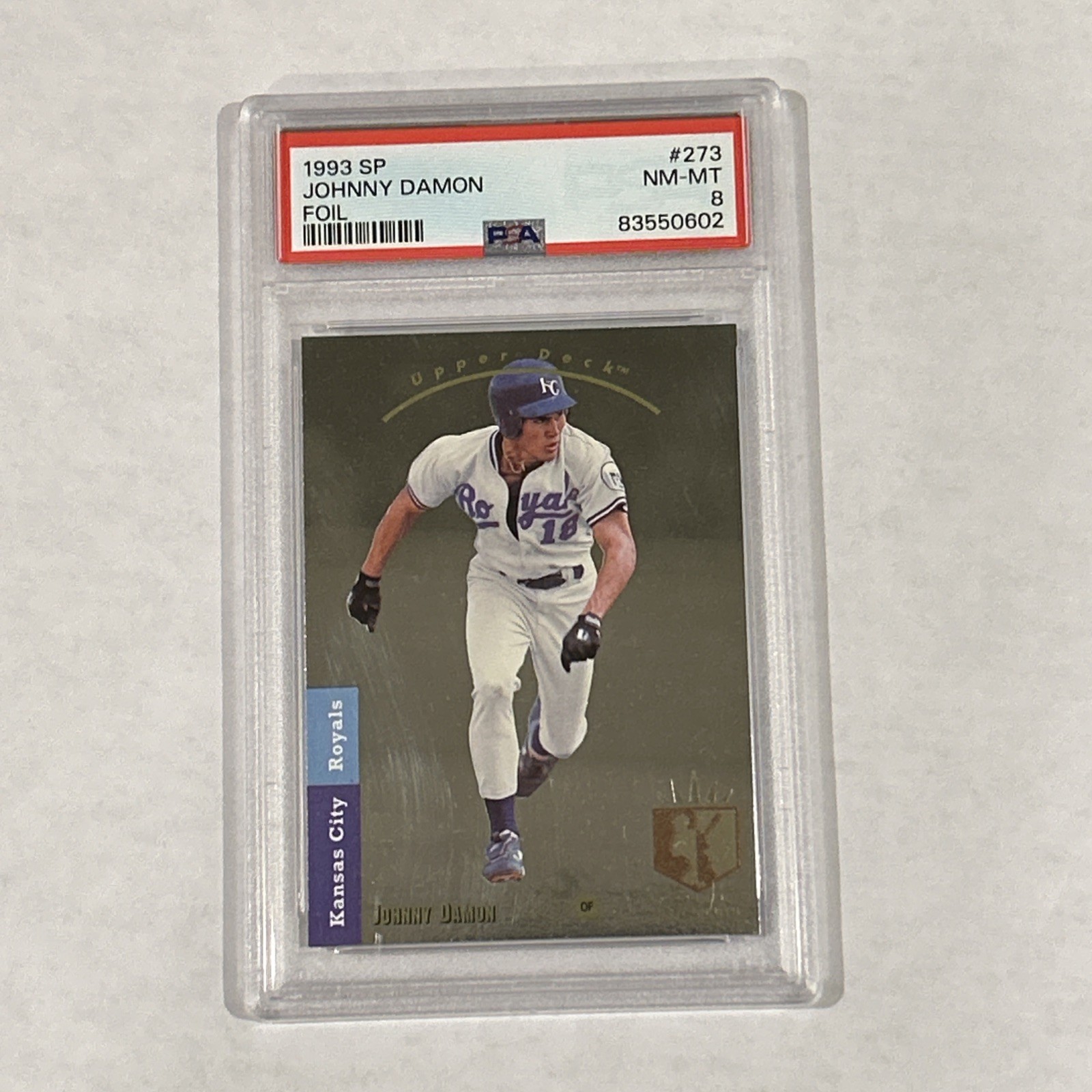 1993 Upper Deck SP Foil Johnny Damon Premier Prospects Kansas City Royals PSA 8