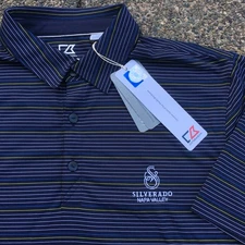 Silverado Napa Valley Shirt Golf Vtg Cutter Buck Wine Blue California Sz M / L