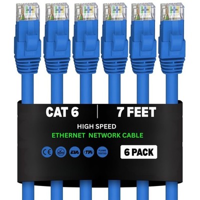 Cat6 UTP 100% Pure Copper Patch Cord, 0.5-150 FEET Ethernet LAN Cable Fluke Test