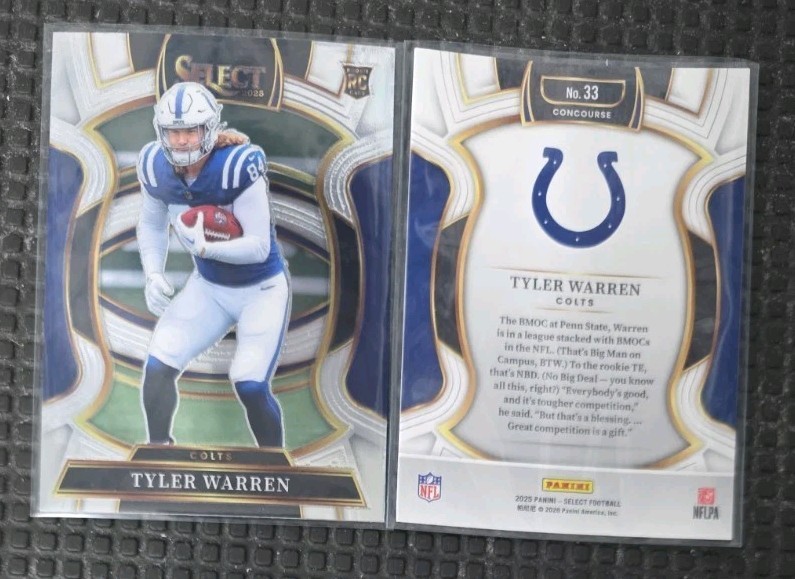 Tyler Warren 2025 Panini Select Rookie Cards