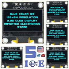 5pcs 0.96" I2C IIC 128X64 LED OLED LCD Display Module Arduino Blue Color SSD1306