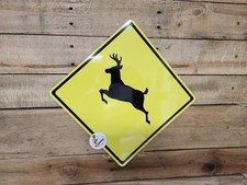 DEER CROSSING / CAUTION SIGN / ALUMINUM / MAN CAVE DECOR, HUNTING SIGNS