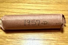 1957-D Roll Lincoln Cent Wheat Pennies 50 Coin Count 69 Yrs Old All Same Date