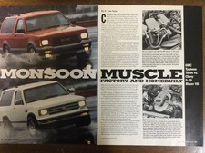 8883 Article Pictorial Comparison Gmc Typhoon Turbo Vs Chevy S-10 Blazer V8 4pg
