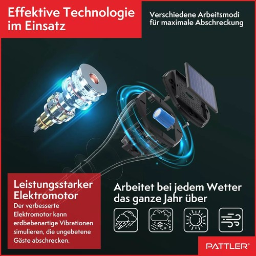 Ultraschall Maulwurf Vertreiber 2er Set Solar 800m² Effektiv Schraubdesign DE - Bild 5 von 6