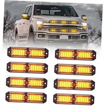 Grille Strobe Light Kits for Trucks, 12-LED Surface Mount Ultra Slim Amber