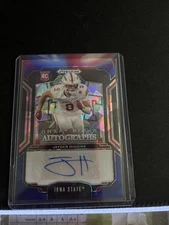 2025 Prizm Draft Picks Jaylen Higgins Draft Pick Auto Blue Cracked Ice /149