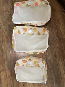 Calpak Citrus Packing Cubes 3-Pack New Mesh Luggage Bags for Travel
