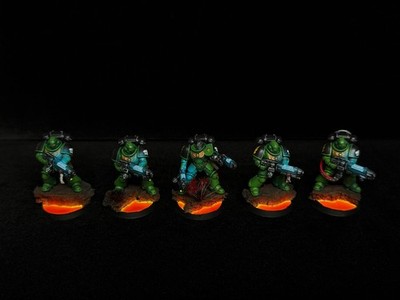 Salamanders Primaris Hellblasters squad painted Warhammer 40k