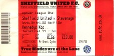 Sheffield United v Stevenage 28/04/12 League 1 Ticket