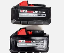for Milwauk 48-11-1865 6.0 AH Batteries 18V XC 18 Volt  High Output 2 pack M18