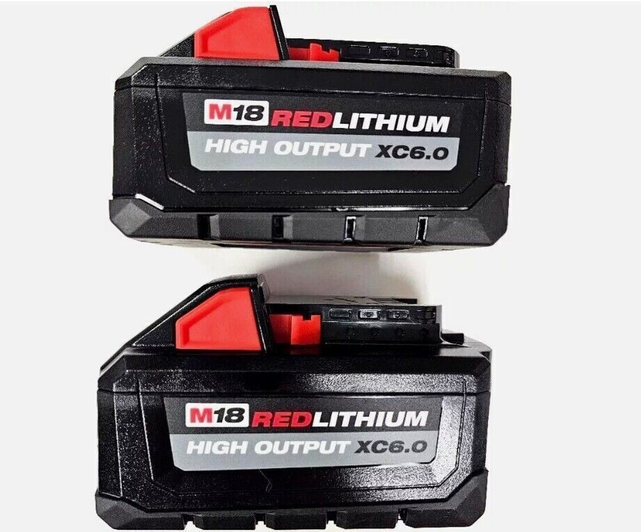 for Milwauk 48-11-1865 6.0 AH Batteries 18V XC 18 Volt  High Output 2 pack M18