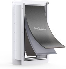 Pet Door Wall,3-Flap,Steel Frame  Telescoping Tunnel Aluminum Lock Double Flap