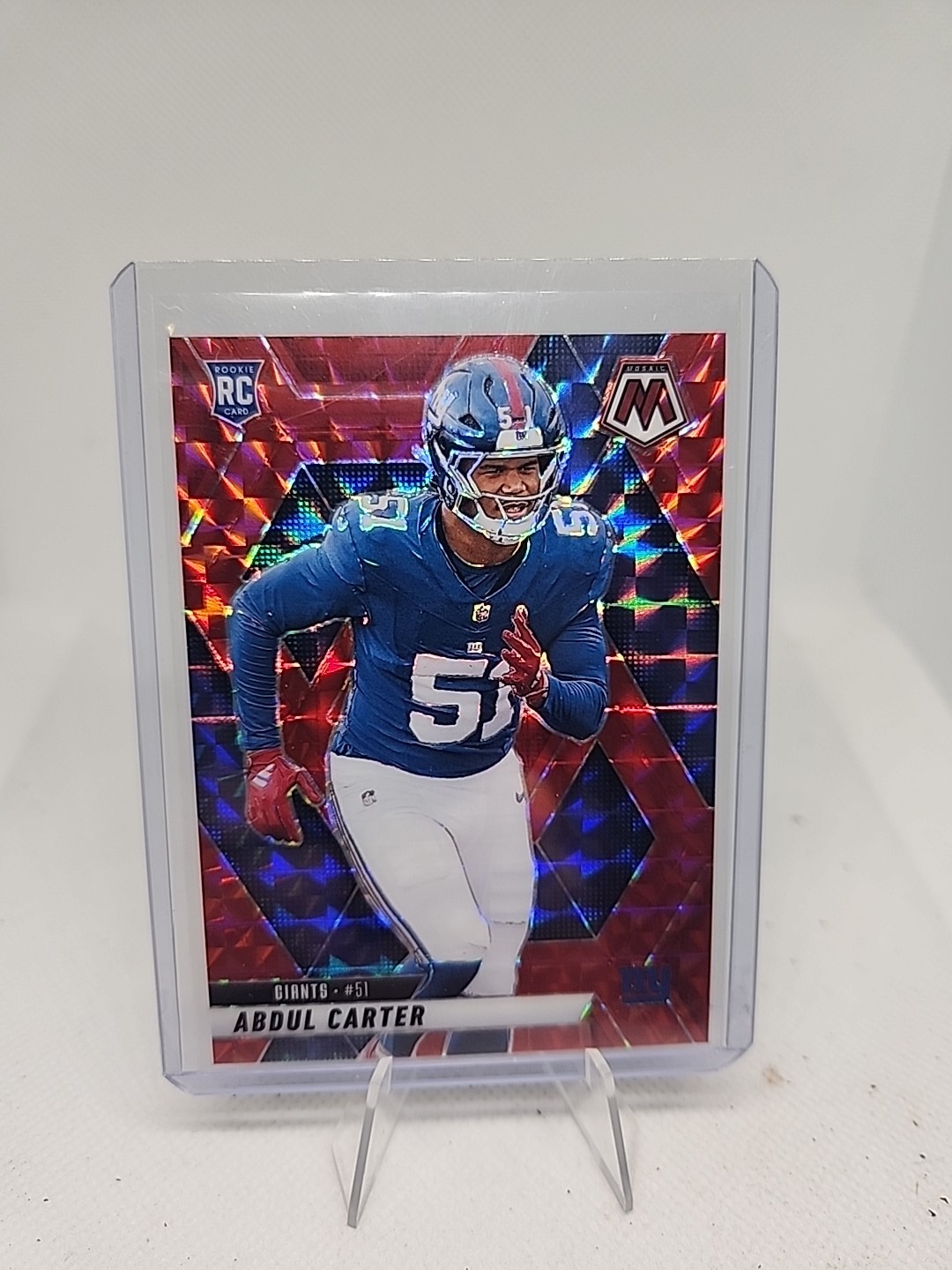 2025 Panini Mosaic #317 Abdul Carter RC Mosaic Red Hobby Exclusive. NY Giants