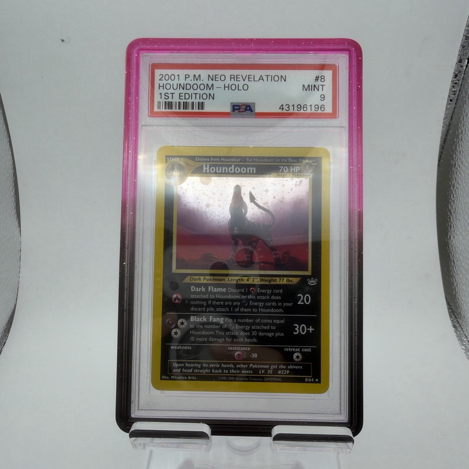 Pokémon TCG Houndoom 1st Edition Neo Revelation Holo Card 8/64 PSA 9 Mint