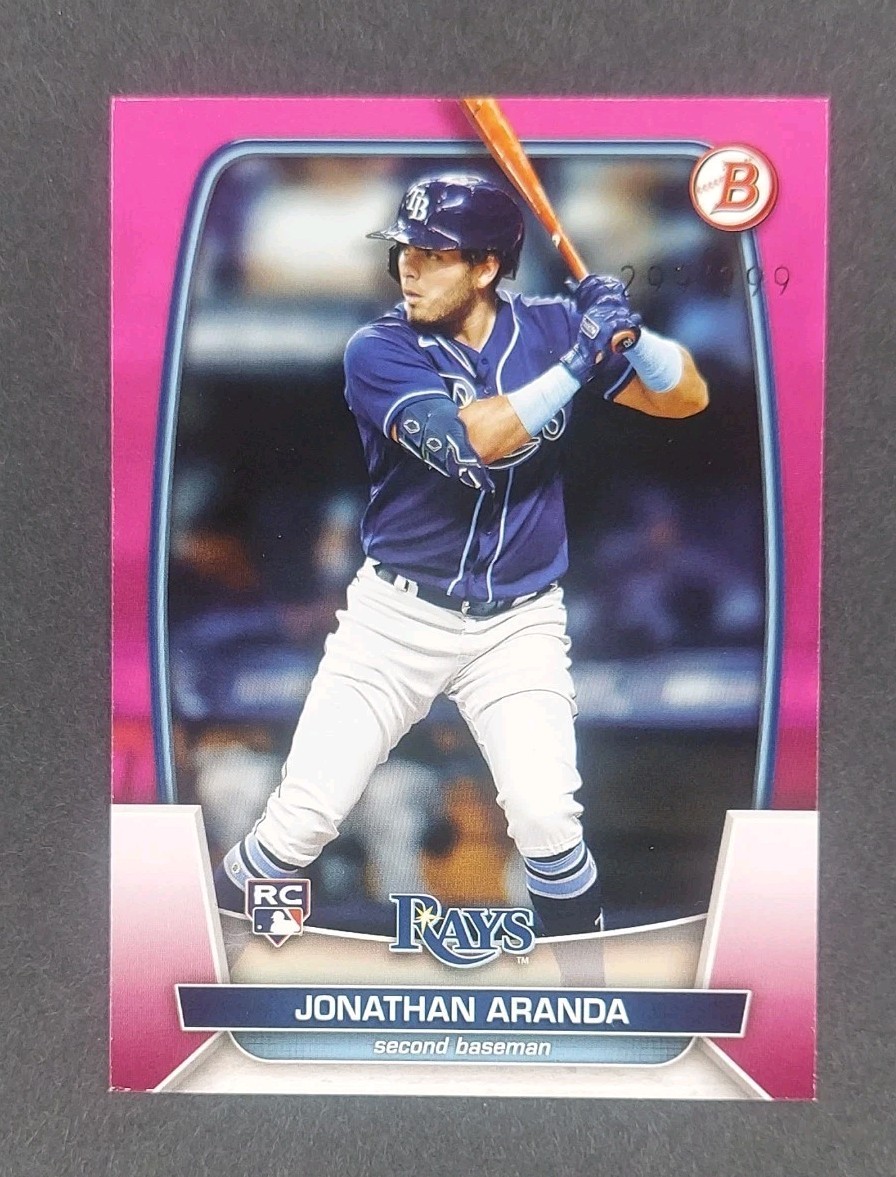 2023 Bowman - Jonathan Aranda -  Fuchsia /299 (RC) Tampa Bay Rays 