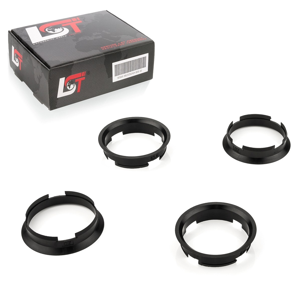 4x Distance Centering Ring Black Alloy Wheels Ø 63,4 MM - Ø 60,1 for bmw 2er 3er