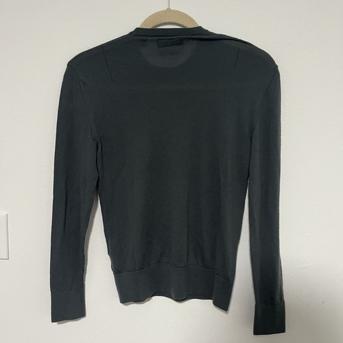All Saints Mode Merino Crewneck Mens Large Dark Gray Grey Wool Sweater Lightweig - Picture 7 of 7