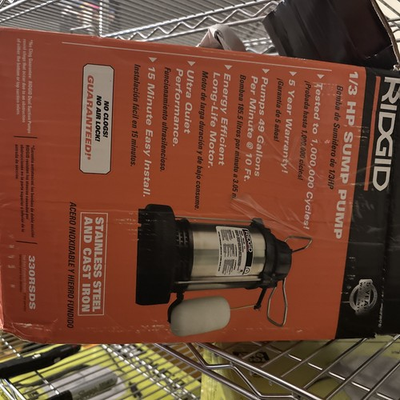 #ad RIDGID 1 3 HP 330RSDS Stainless Steel Dual Suction Sump Pump 70058 RHD1 $115.00