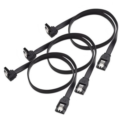 3er Pack 90 Grad rechtwinklig SATA III 6,0 Gbit/s Kabel (SATA-Kabel, (schwarz)