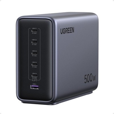 UGREEN Nexode 500W USB-C Ladegerät, 6-Port, PD 3.1 240W Max beim Schwarz