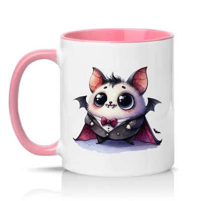 Niedliche flauschige Vampir Fledermaus Unisex 11 Unzen Keramiktasse Kawaii Goth Halloween Geschenk