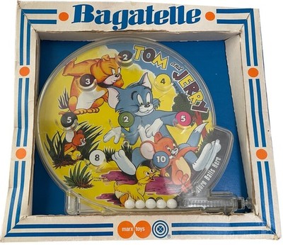 Vintage Marx Toys 1970 Tom und Jerry Bagatelle Pin Ball Spiel verpackt & funktionsfähig