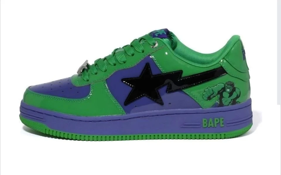 A BATHING APE x Marvel Comics Bape Sta Low 'Hulk' EE. UU. Para hombres Talla 11  Foto 2 de 4