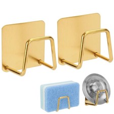 2Pcs Adhesive Sponge Holder for Kitchen Sink Essentials, Stainless Steel Dish...