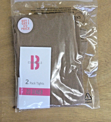 2 Pairs Girls Age 11/12yrs 20 Denier Nude  school tights stretchy pantyhose