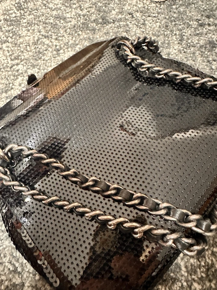 MOSCHINO Black Sequin Evening Clutch Bag Cheap And Chic - Image 4 of 4